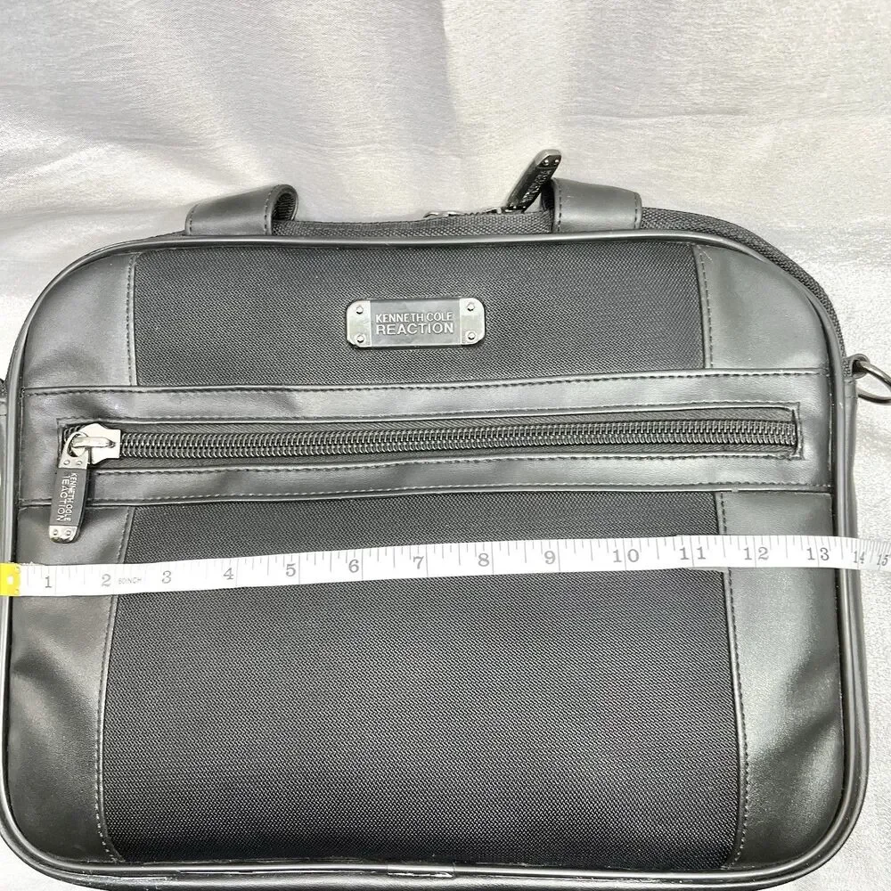 KENNETH COLE REACTION R-TECH Slim Black Briefcase Laptop Messenger Bag